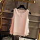  Women's blouses 2019 New sleeveless Peter pan Collar shirt For Women Chiffon Blouse  Summer Casual Large size Female Tops