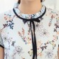 Summer Floral Print Chiffon Blouse Ruffled Collar Bow Neck Shirt Petal Short Sleeve Chiffon Tops Plus Size Blusas Femininas