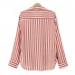 New Spring Autumn Women Blouse Flower V-Neck Long Sleeve Work Shirts Women office Tops Striped blouse for business
