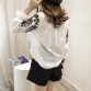 Fashion Female Clothing Embroidery Blouse Shirt Cotton Korean Flower Embroidered Tops Korean Style Fresh shirt 529E 2532798611916