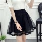 New Spring Summer Women Black Mini Skirt Korean Elastic High Waist Skirt Shorts Sweet Mesh Tulle Umbrella Skirt Falda Tul