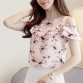 Women Off Shoulder Short Sleeve Blouses Print Floral Chiffon Shirts Casual Ladies Clothing Female Blusas Women Tops 62G 30
