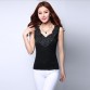 Women Sleeveless Blouse Summer Chiffon Lace Top Blusas Female Clothing Women's Tops New Blouses Shirts Black White Flower