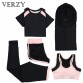 Yoga Set Sport Jacket+Tights Pants+Short+Yoga Shirt+Sports Bras 5 Pieces Running Sportswear Tracksuit Fitness Gym Clothing