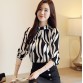 New arrived fashion women blouse long sleeved printed women top  stand collar blouses slim fit office lady blusa 0941 40