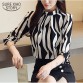 New arrived fashion women blouse long sleeved printed women top  stand collar blouses slim fit office lady blusa 0941 4032913075576