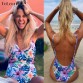 2019 Sexy One Piece Swimsuit Hollow Out Swimwear Women Monokini Print Bodysuit Bandage Brazilian Vintage Bathing Suit Beach Wear32819327975