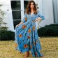 2019 Summer fashion Bohemian boho dress party Womens vintage floral print clothes long beach dresses plus size S-XL