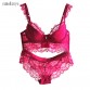 2019 summer female lingerie sexy lace bras Red gather push up women underwear bra set girl transparent lace bra and panty set 