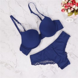 2019 women underwear solid brand bra thong sets sexy plus size lingerie suit lace bra and panties female push up bra set