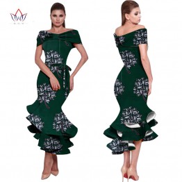 African Dresses for Women 2019 New Style Bazin Riche Fashion Party Dress Dashiki Sexy Plus Size  African Fashion Clothing WY1150