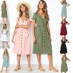 Anteef cotton v-neck plus size women casual loose summer dress vestidos femininos clothes 2019 dresses 