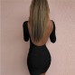 Autumn Hollow Out Backless Long Sleeve Wrap Bodycon Low Cut Sexy Night Club Dress Women White Black Mini Party Dresses Vestidos