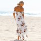 Boho style long dress women Off shoulder beach summer dresses Floral print Vintage chiffon white maxi dress vestidos de festa