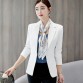 Brand Spring Autumn Slim Fit Women Formal Jackets Office Work Suit Open Front Notched Ladies Solid Black Coat Fashion Coats Tops