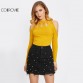 COLROVIE Pearl Detail Ripped Skirt Women Black Cut Hem Cute Denim A Line Skirts Fashion Spring Fall Girls Casual Skirt32840671620
