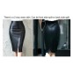 Colorfaith Women PU Leather Midi Skirt Autumn Winter Ladies Package Hip Front or Back Slit Pencil Skirt Plus Size SK8760