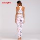 CrazyFit Women Yoga Set Floral Fitness Clothing Workout Clothes Sports Costume Female Sportswear Women Running Gym