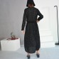 [EAM] 2019 New Spring  Round Neck Long Sleeve Solid Black Chiffon Dot Loose Big Size Dress Women Fashion Tide JA23601M