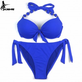 EONAR Bikinis Women Print Floral Swimsuits Brazilian Push Up Halter Bikini Set Bathing Suits Plus Size Swimwear Female XXL