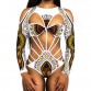 FIGOBELL African Printed Swimwear One Piece Swimsuit Women High Cut Trikini Thong Monokini Brazilian Plus Size Bathing Suit