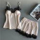 Feitong Womens Sexy Satin Sling Sleepwear Ladies Lingerie Lace Bowknot Nightdress Underwear Suit Pijama Pijamas Women 2019 New