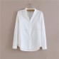 Foxmertor 100% Cotton Shirt White Blouse Spring Autumn Blouses Shirts Women Long Sleeve Casual Tops Solid Pocket Blusas #06
