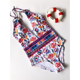 Hot Women Floral Printed One-Piece  Bikinis Set Swimsuit Swimwear Bathing Suit Beachwear Bikini