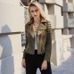Lily Rosie Girl Casual Suede Leather Women Jacket Ruffle Long Sleeve Short Coats Spring Female Fuax Coat Outerwear Crop Top32826277671