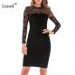 Liooil Sexy Black Lace Velvet Dress New 2019 Spring Casual Women Clothing Wine Red Green Female Midi Bodycon Party Dresses