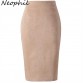 Neophil Winter Women Suede Midi Pencil Skirt High Waist Gray Pink XXL Sexy Style Stretch Wrap Ladies Office Work Saia S1009