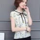 New Floral Chiffon Blouses Women Summer Tops And Shirts Bow Sweet Blouse Female Short Sleeve Clothing Feminina 0009 30
