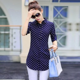 New Fashion Print Blouses Women Long Style Shirts Cotton Ladies Tops Long Sleeve Blusas Femininas Plus Size Women Clothing