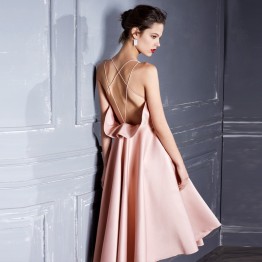 Pink Elegant Party Backless women girl Dress Sexy Dress With Open Back Sleeveless Strappy Wrap Ruffle Dress vestido платье