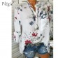 Plegie Floral Print Women Blouse Summer Top Plus Size Long Sleeve Shirt  Harajuku Printed Blusa Feminina Womens Tops And Blouses