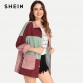 SHEIN Multicolor Elegant Modern Lady Cut and Sew Pocket Front Buttoned Coat Autumn Weekend Casual Women Coat And Outerwear32924577365