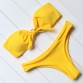 Sexy Strapless Bikini 2019 Push Up Swimsuit Swimwear Women Knot Front Biquini Off Shoulder Bikinis Set Bathing Suit Beachwear32834835858
