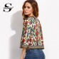Sheinside Embroidery Outerwear Winter Tribal Print Office Ladies Women Coats and Jackets Vintage Autumn Long Sleeve Coat32710914207