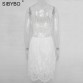 Sibybo Backless Spaghetti Strap Sexy Lace Dress Women Sleeveless V-Neck Loose Summer Dress Cotton Black Elegant Party Dresses32824228634