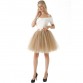 Skirts Womens 7 Layers Midi Tulle Skirt Fashion Tutu Skirts Women Ball Gown Party Petticoat Lolita Faldas Saia