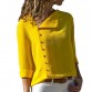 Summer Fashion Button Long Sleeve Yellow White Shirt Womens Tops And Blouses Female Tunic Office Chemise For Feminina Femme32890220962