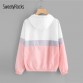 SweatyRocks Color Block Elastic Waist Drawstring Jacket New Fashion Multicolor Zipper Woman Clothing Ladies Spring Jacket