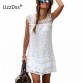 UZZDSS Summer Dress Women Casual Beach Short Dress Tassel Black White Mini Lace Dress Sexy Party Dresses Vestidos S-XXL32777527172