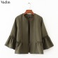 Vadim women sweet ruffles jacket open stitch design flare sleeve coats solid ladies casual brand outerwear tops CT1522