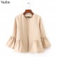 Vadim women sweet ruffles jacket open stitch design flare sleeve coats solid ladies casual brand outerwear tops CT1522
