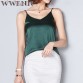 WWENN Harness Silk Blouse Shirt Women Tops High Quality Spring Summer Casual 7 Colors Shirt Sleeveless Blouse Women Blusas