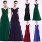 Wedding Party Gowns Plus Size Ladies Lace Dresses Women&#39;s Long Elegant V-neck Sleeveless A-line Chiffon Formal Dress Vestidos1000006986547