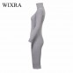 Wixra Warm Women Autumn Winter Sweater Knitted Dresses Slim Elastic Turtleneck Long Sleeve Sexy Lady Bodycon Robe Dresses32844696100