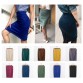 Women Midi Skirts Suede Solid 7 Colors Pencil Skirt Female Autumn Winter High Waist Bodycon Vintage Suede Split Stretchy SP012