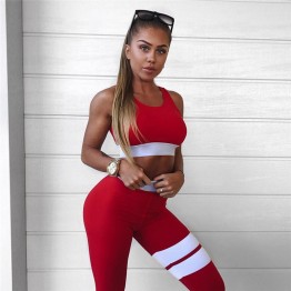 Women Tracksuit Solid Yoga Set Patchwork Running Fitness Jogging T-shirt Leggings Sports Suit Gym Sportswear Workout Clothes S-L